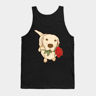 Golden Labrador with flower Tank Top